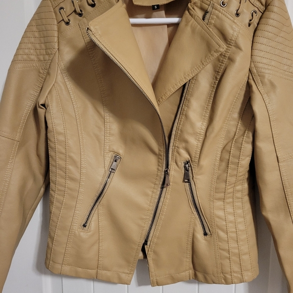 Faux Leather Moto Jacket Size Small - Picture 3 of 4